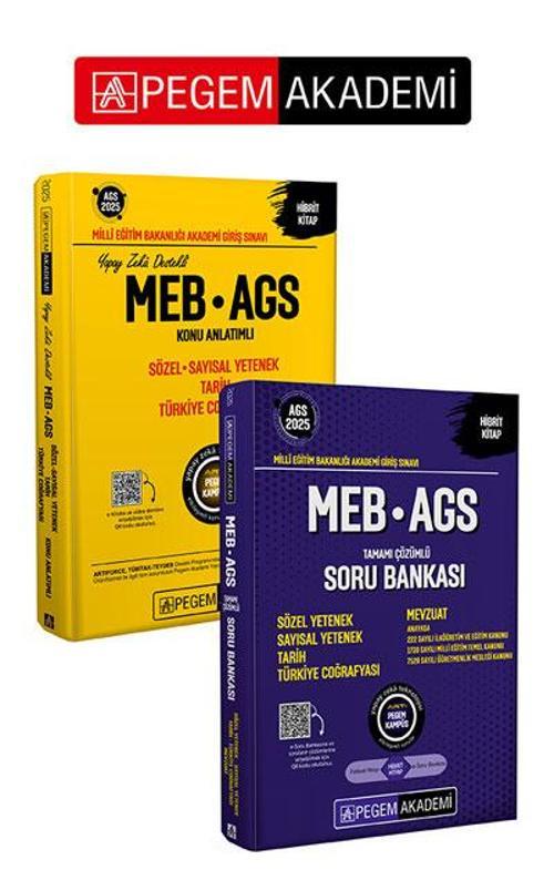 PEGEM AKADEMİ 2025 MEB-AGS Konu Anlatımlı Sözel Sayısal Yetenek Tarih Türkiye Coğrafyası +   2025 ME
