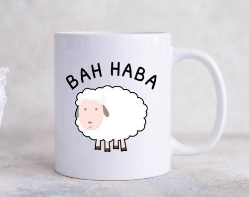Bah Haba Koyun Komik Bardak İngilizce Komik Kupa Bardak Bah Haba Kahve Fincan