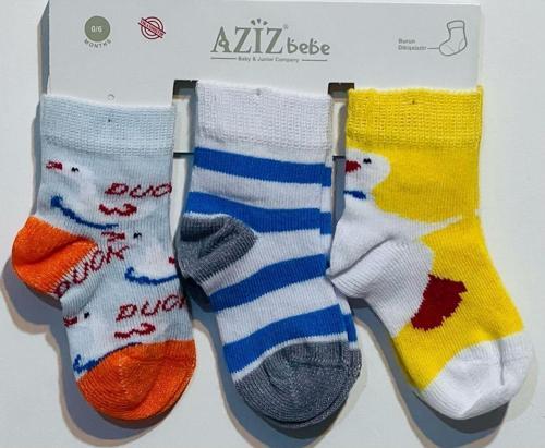 3'Lü Çorap Unisex Çocuk Sweet Tavşan Kiraz Desen