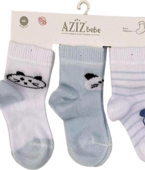 Üçlü Erkek Bebek Çorabı