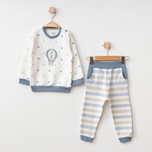 Yıldızlı Balon Desenli 2Li Alt Üst Bebek Takımı 3 Ay - 36 Ay