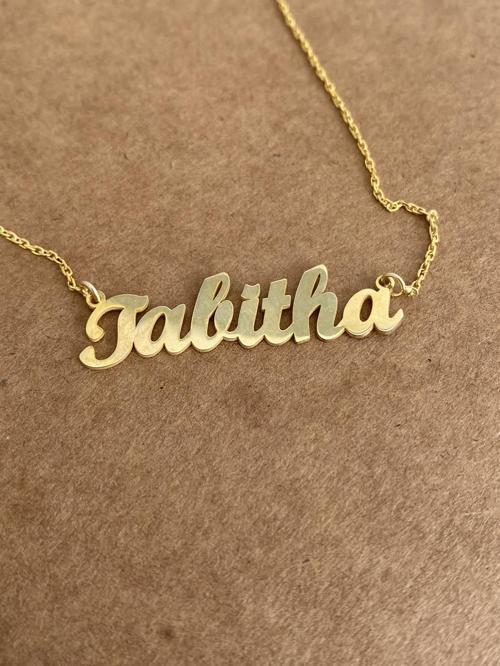Tabitha Yazılı 925 Ayar Sarı Gümüş Kolye 2,70 Gram