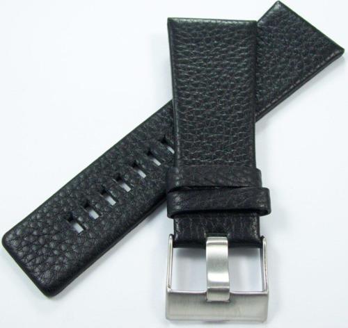 1 Kalite 32Mm Uzun Siyah Deri Saat Kayışı Diesel Model Saat Kordon