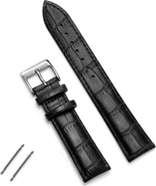 Casio Saat Uyumlu 16Mm Siyah Krokodil Desenli Sentetik Deri Saat Kordonu Kayışı