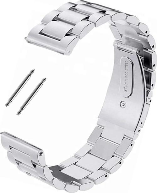 Silver Gümüş Renk Paslanmaz Çelik Saat Kordonu Kayışı 22Mm