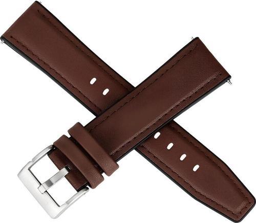 22Mm Me3105 Kahverengi Hakiki Deri Silikon Kaplama Saat Kordonu Kayışı 46Mm