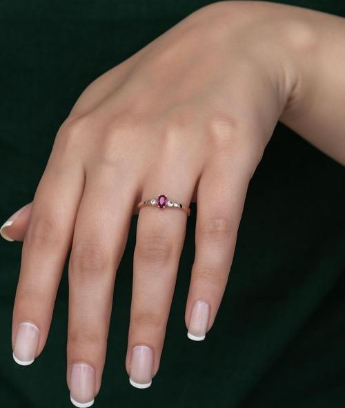 Gümüş Prenses Yüzük. Renkli Taşlı Ayarlanabilir Ölçü. Rose Gold Kaplama 925 Ayar Gümüş
