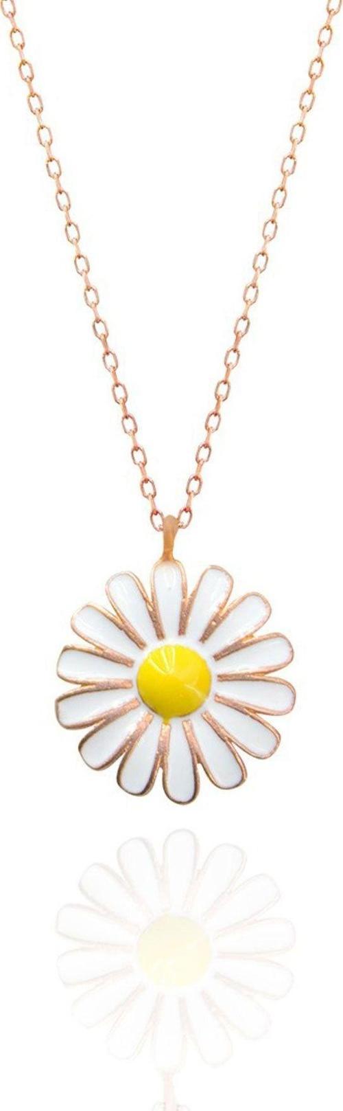 925 Ayar Gümüş Mineli Papatya Kolye