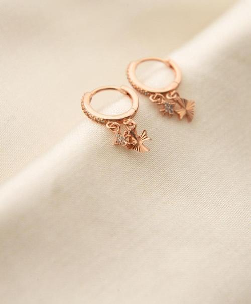 925 Ayar Gümüş Kırlangıç Figürlü Halka Kadın Küpe