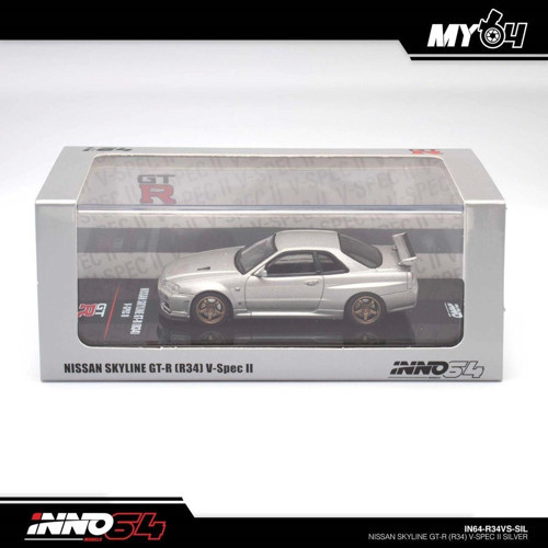 Inno 1/64 Nıssan Skylıne Gt-R (R34) V-Spec Iı Silver In64-R34Vs-Sıl