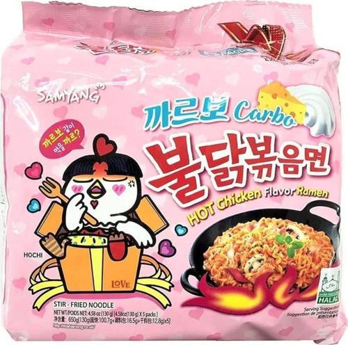 Buldak Carbonara Ramen Hot Chicken Flavor 130G 5 Adet Hazır Noodle