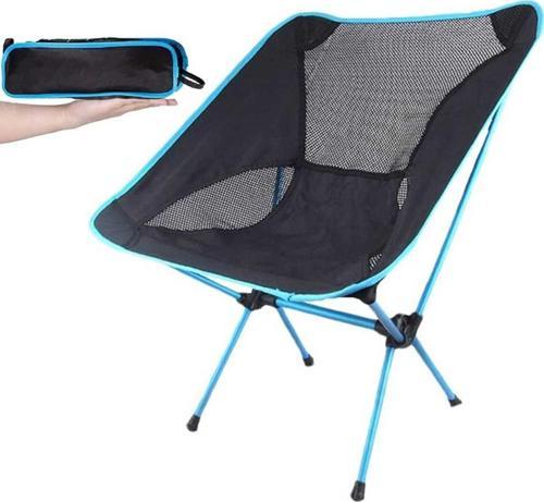 Ultralight 900 gr Alüminyum Katlanır Kamp Sandalyesi - Mavi