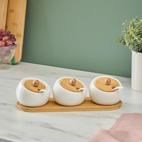 Luna 3'lü Tepsili Kaşıklı Baharat Takımı