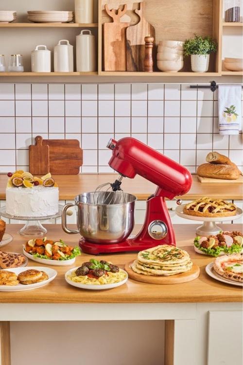 Powercast Chef Döküm Stand Mikser Rudolph Red Mutfak Şefi 1800W 6,2 Lt