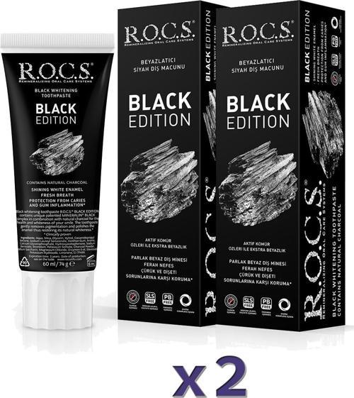 BLACK EDITION KÖMÜR ÖZLERİ İLE BEYAZLATICI DİŞ MACUNU 74g X 2 ADET