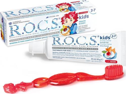 Kids 3-7 Yaş Diş Macunu Meyve Florürsüz 45G + Diş Fırçası Seti