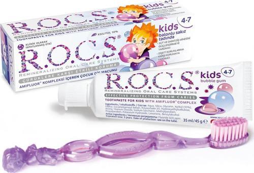 Kids 4-7 Balon Sakızı Tadında Diş Macunu 45G + Diş Fırçası Seti