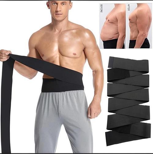 Waist Trainer Tummy Wrap Bel Inceltici Bele Dolamalı Kum Saati Görünümü 4M Sarmal Bel Korsesi Siyah Standart