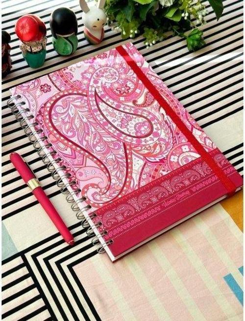 Sert Kapak Spiralli Defter Lastikli 20x28 cm 90 gr . 120 yap. +40 Çiz.+40 Nokt