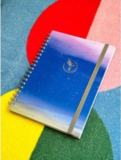 Sert Kapak Spiralli Defter Lastikli 20x28 cm 90 gr . 120 yap. +40 Çiz.+40 Nokt