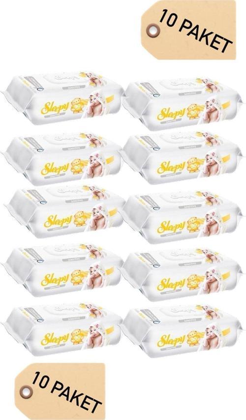 Sensitive 90 Yaprak 10'Lu Paket Islak Mendil