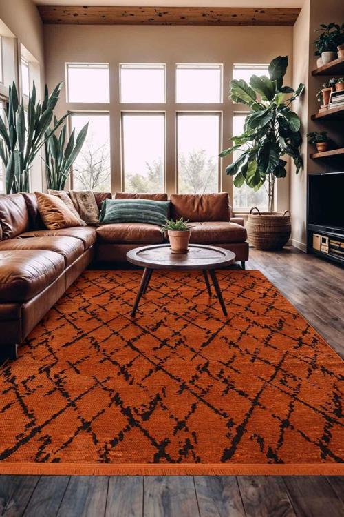 Sierra 1 0115 Kaymaz Taban Şönil Dokuma Halı Makineda Yıkanabilir 100x300 cm