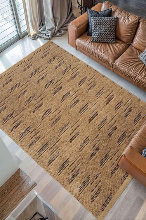 Sierra 3 0302 Makineda Yıkanabilir Kaymaz Taban Şönil Dokuma Halı 100x150 cm