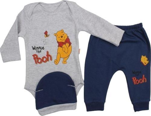 3 Parça Badili Gri/ Indigo Renk Erkek Bebek Takım 204422