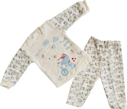 Bisikletli Ayıcık Erkek Bebek 2 Parça Takım