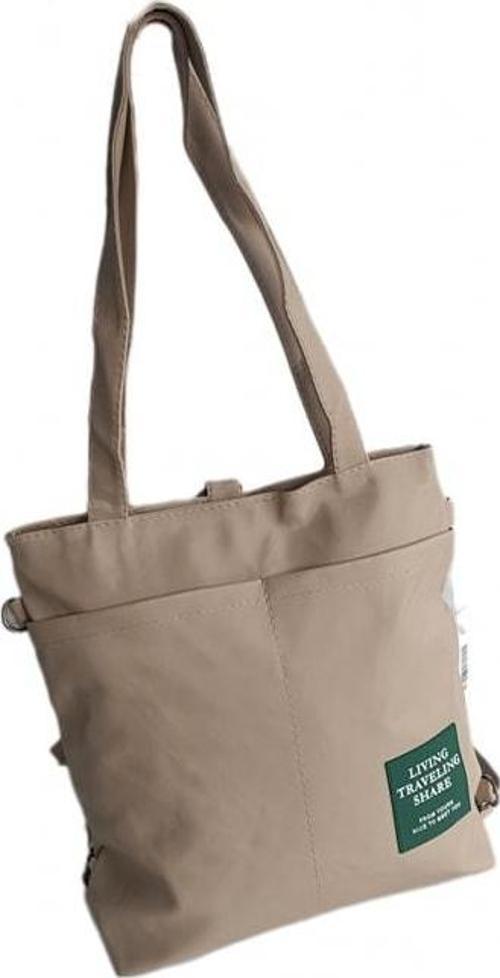 Living Travelling Share Baskılı Kadın Tote Çanta Bej