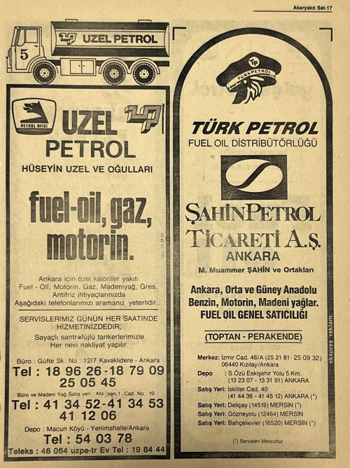 Ankara 1986 Meslek Reklam İlanı Efemera S17