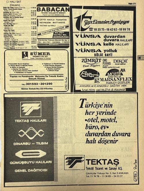 Ankara 1986 Meslek Reklam İlanı Efemera S171