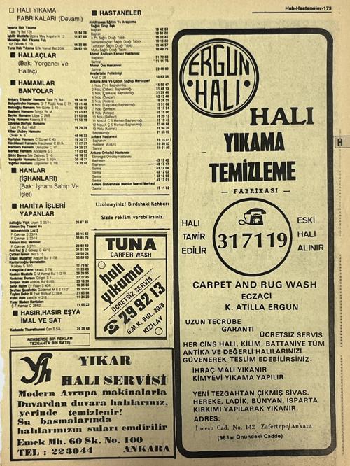 Ankara 1986 Meslek Reklam İlanı Efemera S173