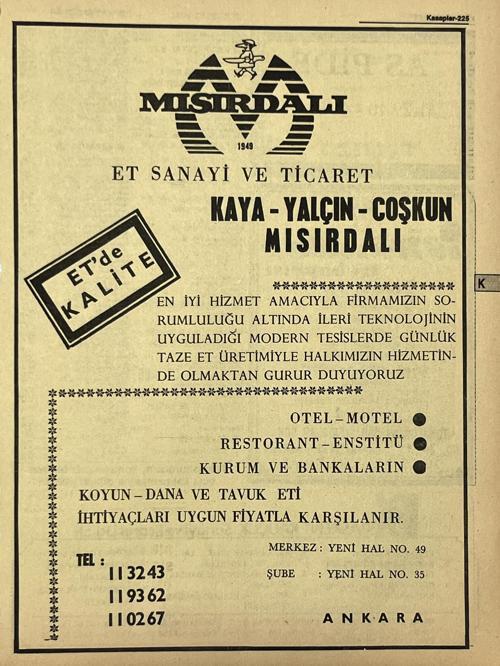 Ankara 1986 Meslek Reklam İlanı Efemera S225