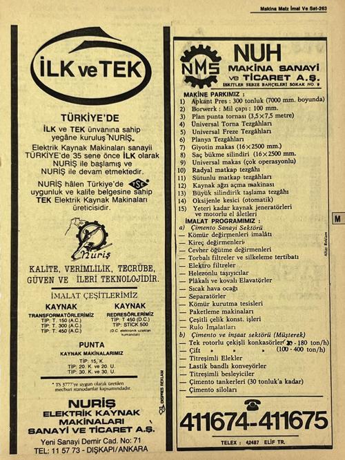 Ankara 1986 Meslek Reklam İlanı Efemera S263