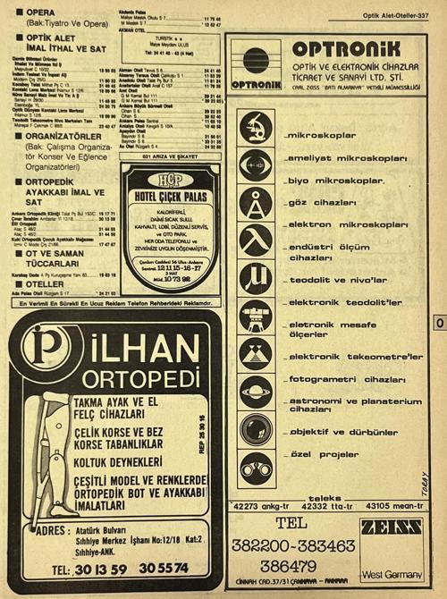 Ankara 1986 Meslek Reklam İlanı Efemera S337