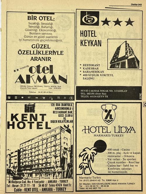 Ankara 1986 Meslek Reklam İlanı Efemera S343