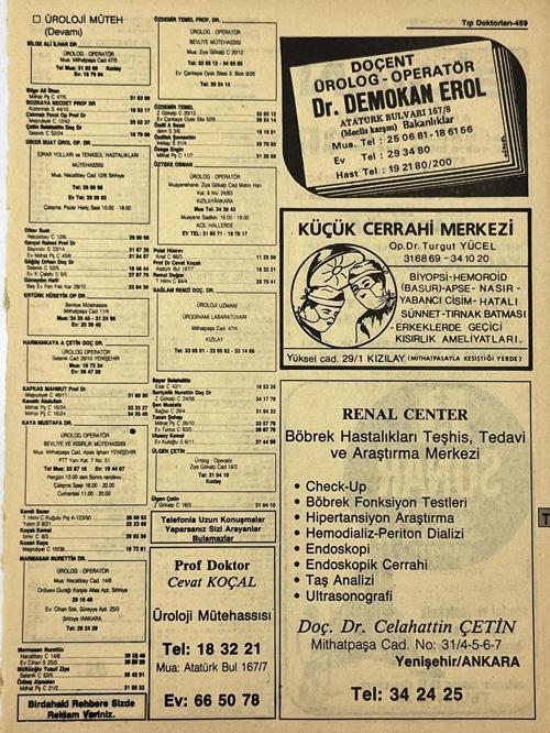Ankara 1986 Meslek Reklam İlanı Efemera S459