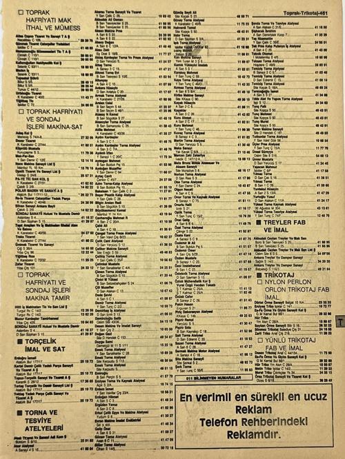 Ankara 1986 Meslek Reklam İlanı Efemera S461