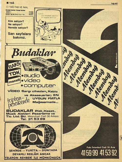 Ankara 1986 Meslek Reklam İlanı Efemera S467