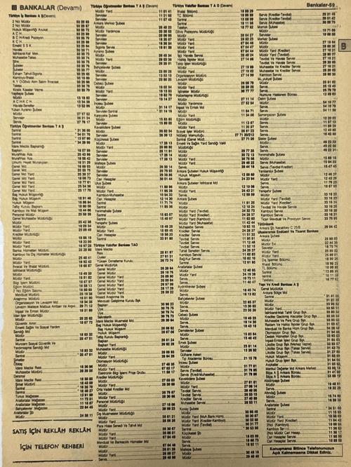 Ankara 1986 Meslek Reklam İlanı Efemera S59