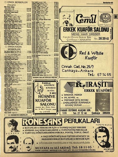 Ankara 1986 Meslek Reklam İlanı Efemera S63