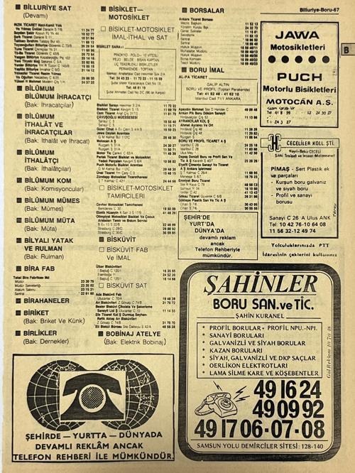 Ankara 1986 Meslek Reklam İlanı Efemera S67