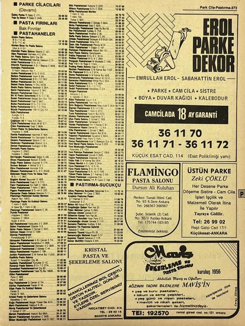 Ankara 1986 Meslek Reklam İlanı Efemera S373