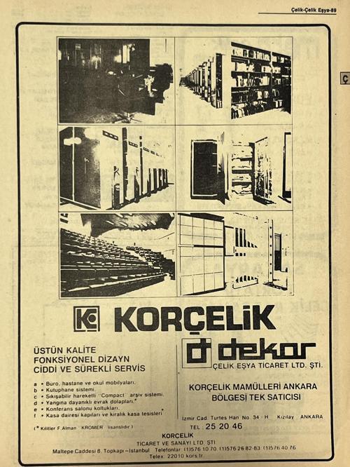 Ankara 1986 Meslek Reklam İlanı Efemera S89