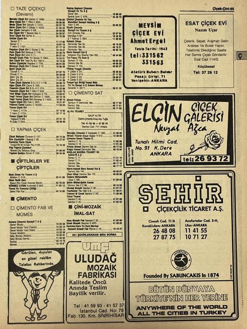 Ankara 1986 Meslek Reklam İlanı Efemera S95