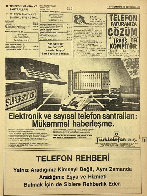 Ankara 1986 Meslek Reklam İlanı Efemera S421