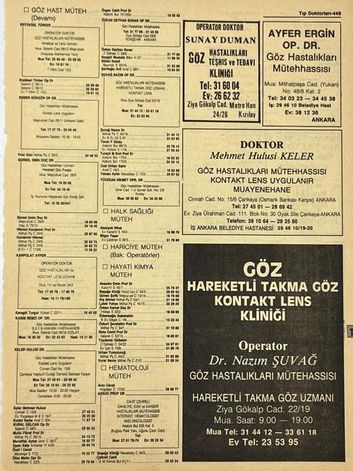 Ankara 1986 Meslek Reklam İlanı Efemera S449