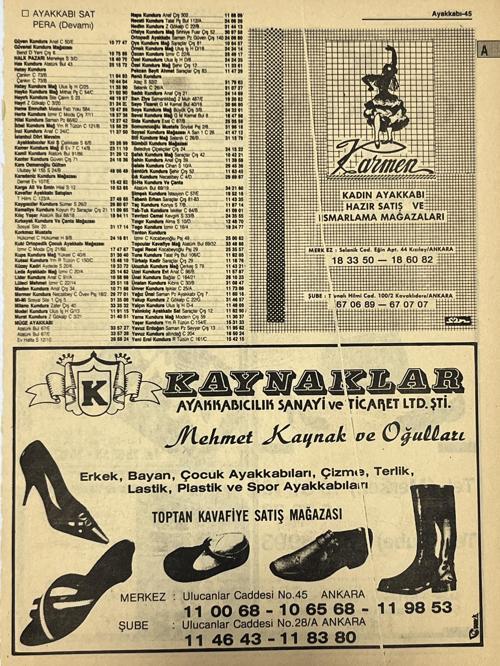 Ankara 1986 Meslek Reklam İlanı Efemera S45