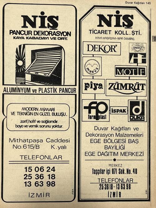 İzmir 1982-1983 Meslek Reklam İlanı Efemera S145